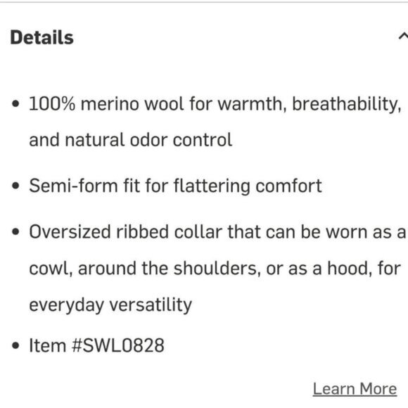 Smartwool Minturn Cowl Neck Sweater Black Merino Wool Size M - Picture 6 of 6